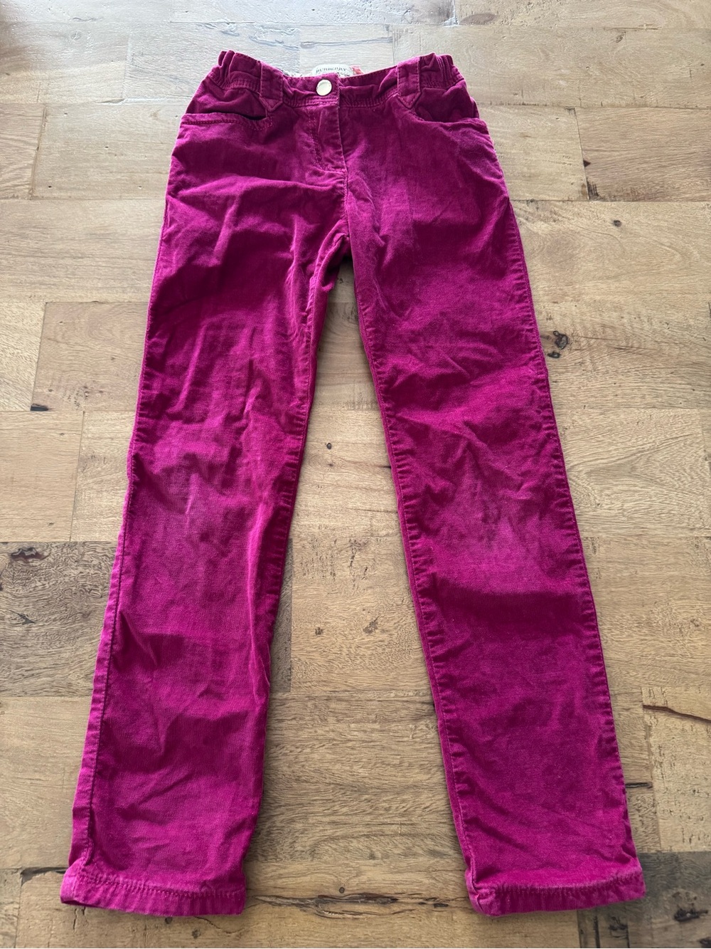 Burberry Girls Fuchsia Corduroy straight pants sz 8 designer